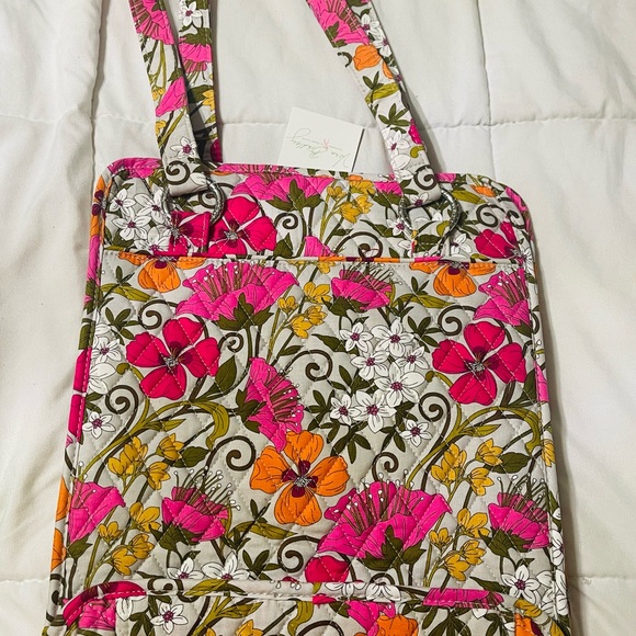VERA BRADLEY TEA GARDEN PATTERN TOTE BAG PINK ORANGE FLORAL - Picture 2 of 6